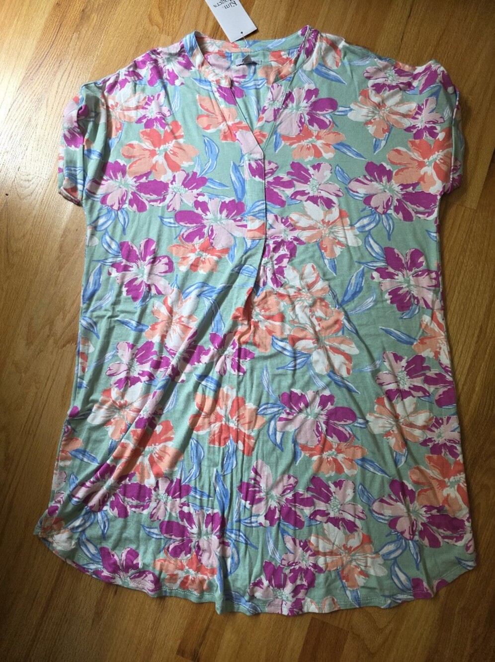 Floral V-Neck Short Sleeve Women's Kim Rogers Dress XL NWT